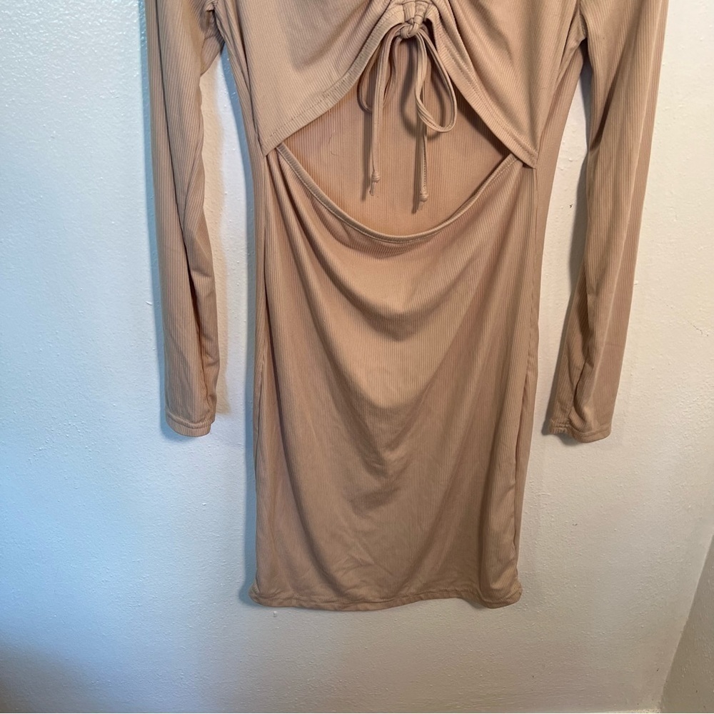 Birch and Stone Ribbed Mini Dress Beige - Picture 7 of 13